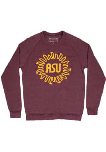 Homefield Arizona State Sun Devils Mens Maroon Sunburst Long Sleeve Fashion Sweatshirt