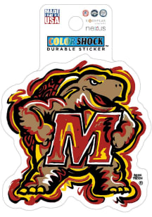 Maryland Terrapins Justin Patten Mascot 3in Durable Stickers - Red