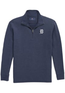 Vineyard Vines Detroit Tigers Mens Navy Blue Saltwater Long Sleeve Qtr Zip Pullover