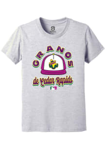 Summit Sportswear Cedar Rapids Kernels Youth Grey Circle Cap Copa Short Sleeve T-Shirt