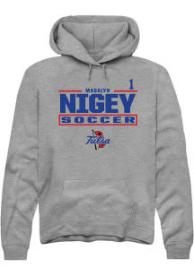 Madalyn Nigey Tulsa Golden Hurricane Mens Graphite NIL Stacked Box Player Hood