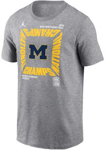 Nike Michigan Wolverines Navy Blue 2026 Men's Basketball National Champions Celebration Short Slee..