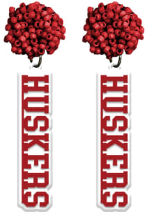 Nebraska Cornhuskers Team Colors Pom Poms