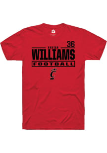 Xavier Williams Cincinnati Bearcats Red Football NIL Stacked Box Short Sleeve Player T Shirt