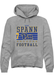 Deuce Spann Pitt Panthers Mens Grey Football NIL Striped Player Hood