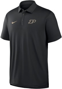 Nike Purdue Boilermakers Mens Black DriFit Tour Short Sleeve Polo