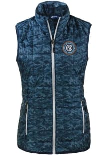 Cutter and Buck New York City FC Womens Navy Blue Rainier PrimaLoft Printed Vest