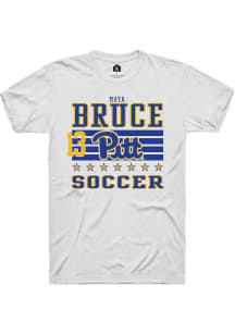 Maya Bruce Pitt Panthers White NIL Striped Short Sleeve Player T Shirt