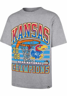 47 Kansas Jayhawks Grey National Champion Foundation Short Sleeve Fashion T Shirt
