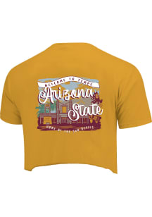Arizona State Sun Devils Womens Gold On Campus Short Sleeve T-Shirt