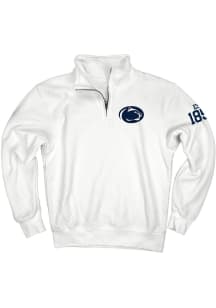 Blue 84 Penn State Nittany Lions Mens White Holy Jeans Long Sleeve Qtr Zip Pullover
