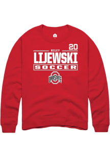 Riley Lijewski Ohio State Buckeyes Mens Red NIL Stacked Box Player Crew