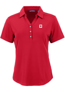 Cutter and Buck Indiana Hoosiers Womens Red Forge Eco Polo Short Sleeve Polo Shirt