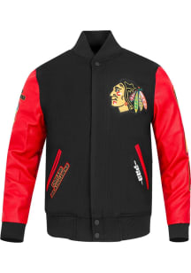 Mens Chicago Blackhawks Pro Standard Mens Classic Varsity Heavyweight Jacket - Black