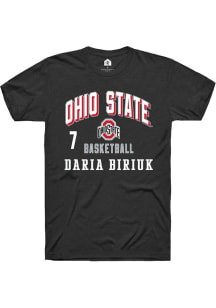 Daria Biriuk Ohio State Buckeyes Black NIL Arch Logo Short Sleeve Player T Shirt