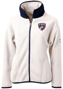 Cutter and Buck FC Dallas Womens White Cascade Sherpa Light Weight Jacket