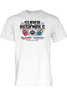 Blue 84 Kansas Jayhawks White 2026 Super Regional vs Oklahoma Sooners Short Sleeve T Shirt