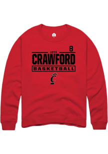 Joya Crawford Cincinnati Bearcats Mens Red NIL Stacked Box Player Crew