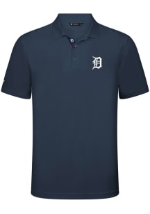 Levelwear Detroit Tigers Mens Navy Blue Omaha Short Sleeve Polo