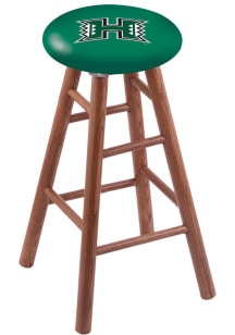 Hawaii Warriors Round Cushion Oak Pub Stool - Brown