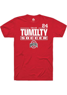 Callie Tumilty Ohio State Buckeyes Red NIL Stacked Box Short Sleeve Player T Shirt