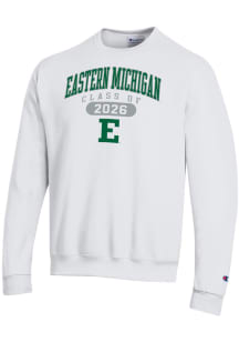 Champion Eastern Michigan Eagles Mens White Pill Class of 2026 Powerblend Long Sleeve Crew Sweatsh..