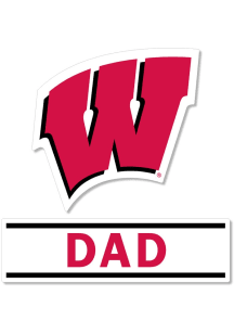 Wisconsin Badgers 3 Inch Dad Auto Decal - Red