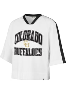 47 Colorado Buffaloes Womens White Drop Needle Short Sleeve T-Shirt