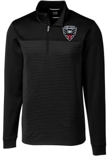 Cutter and Buck DC United Mens Black Traverse Stripe Big and Tall Qtr Zip