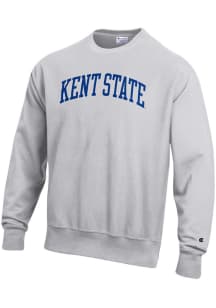 Champion Kent State Golden Flashes Mens Ash Arch  Reverse Weave Long Sleeve Crew Sweatshirt