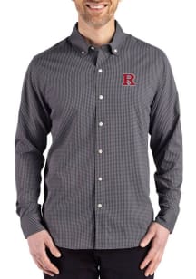 Cutter and Buck Rutgers Scarlet Knights Mens Black Skyline Long Sleeve Dress Shirt
