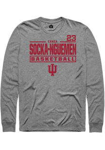 Zania Socka-Nguemen Indiana Hoosiers Graphite NIL Stacked Box Long Sleeve Player T Shirt