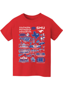 Vive La Fete SMU Mustangs Youth Red Impressions Short Sleeve T-Shirt