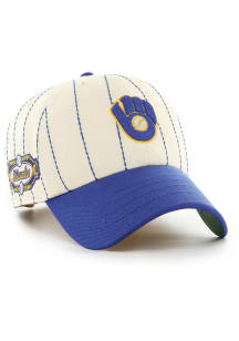 47 Milwaukee Brewers Rawlings Pin Stripe Clean Up Adjustable Hat - White