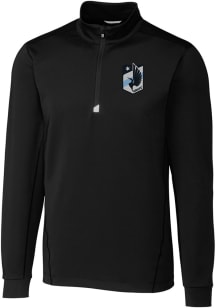 Cutter and Buck Minnesota United FC Mens Black Traverse Big and Tall Qtr Zip