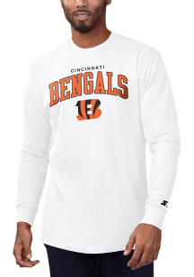 Cincinnati Bengals White Arch Name Mascot Long Sleeve T Shirt