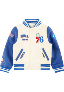 Pro Standard Philadelphia 76ers Toddler White Retro Classics Outerwear Light Weight Jacket