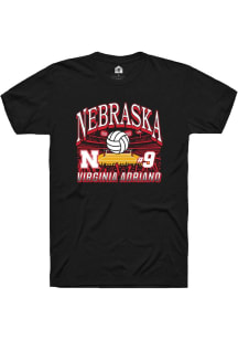 Virginia Adriano Nebraska Cornhuskers Black NIL Name Number Net Short Sleeve Player T Shirt