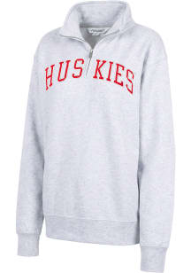 UConn Huskies Womens Grey Sport Fleece Qtr Zip