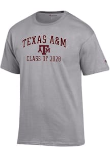 Champion Texas A&M Aggies Grey Font Class of 2028 Jersey Short Sleeve T Shirt