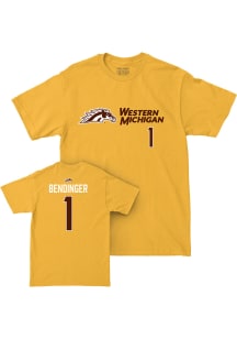 Mason Bendinger Western Michigan Broncos Gold NIL Sideline Short Sleeve Player T Shirt