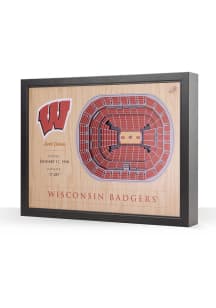 Wisconsin Badgers 3D Stadium View Wall Art - Brown