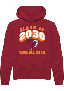 Summit Sportswear Virginia Tech Hokies Mens Maroon Class of 2030 Long Sleeve Hoodie
