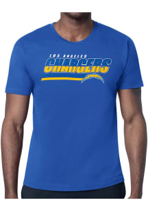 Starter Los Angeles Chargers Blue Logo Push Short Sleeve T Shirt