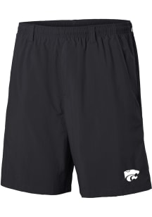 Columbia K-State Wildcats Mens Black Heat Seal Backcast Shorts