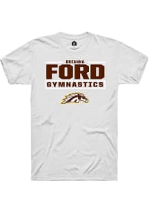 Breanna Ford Western Michigan Broncos White NIL Stacked Box Short Sleeve Player T Shirt