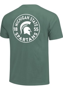Michigan State Spartans Green Mascot Circle Simple Short Sleeve T Shirt
