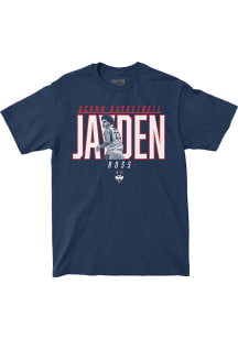 Jayden Ross UConn Huskies Navy Blue Men's Basketball Illustrated Short Sleeve Fashion Player T Shi..