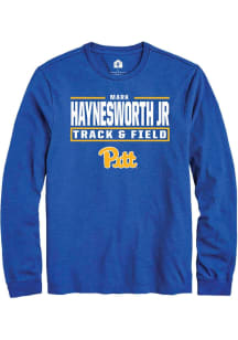 Mark  Jr Haynesworth Pitt Panthers Blue NIL Stacked Box Long Sleeve Player T Shirt