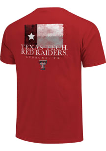 Texas Tech Red Raiders Red Watercolor State Flag Short Sleeve T Shirt